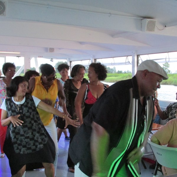 a group of people sitting at a table