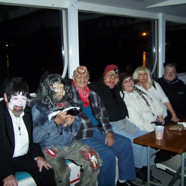 a group of people sitting at a table