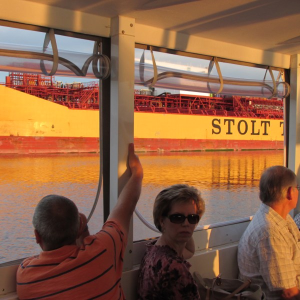a group of people standing in front of a building