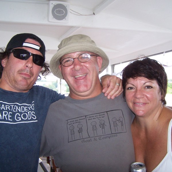 a couple of people posing for the camera