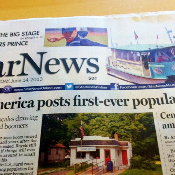 a close up of a newspaper