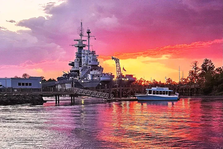a large ship in a body of water